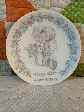 Precious Moments "Happy 25th Anniversary" 4" Decorative Plate